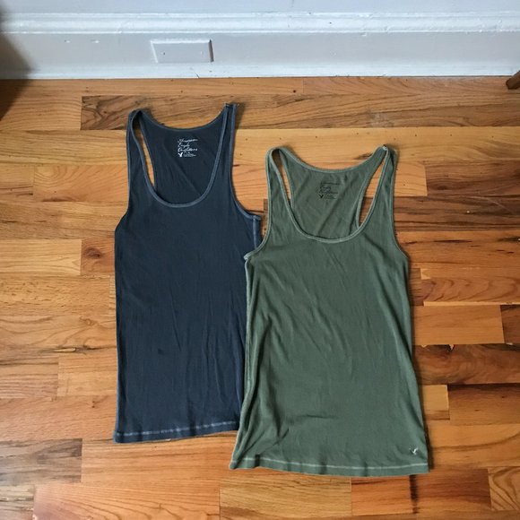 American Eagle Outfitters Tops - American Eagle Grey Olive Green Tank Top Bundle